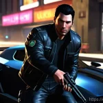 Home 6 GTA5 무기별 데미지 차트 - **Prompt 1: Urban Vehicle Pursuit**
A highly skilled male player character in his late 20s, with...