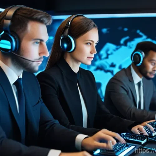 Home 14 GTA5 온라인 게임 내 사회생활 팁 - **Prompt 1: Strategic Communication and Coordinated Teamwork**
A diverse group of four modern in...