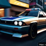 Home 19 GTA5 각종 도전 과제 공략 - A dynamic urban chase scene featuring a heavily armored Kuruma speeding through narrow Los Santos st...